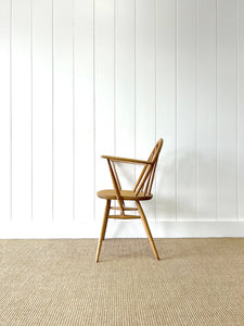An English Country Mid-century Arm Blond Chair