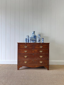 Antique English Early 19th Century Oak Chest of Drawers c1810 with Brushing Slide