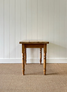 Antique English Country Pine Side Table or Small Dining Table c1890