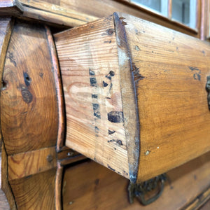 An 18th Century Dutch Vitrine à Deux Corps Glazed Pine Bookcase Cabinet or Hutch
