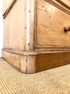 A Pine Wardrobe or Linen Press c1890