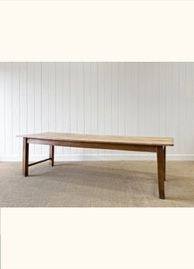 An English 9ft  Early 19th Century Country Oak or Elm Dining Harvest Table