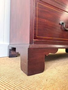 A English Georgian Mahogany Chest of Drawers with Swan Neck Hardware