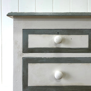 An Antique English Folky Painted Pine Chest of Drawers Dresser c1890