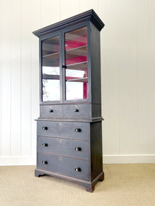 An Early 19th Century Tall but Narrow Ebonized English Bookcase