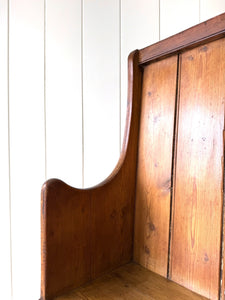 An Antique English Pine Settle or Hall Bench