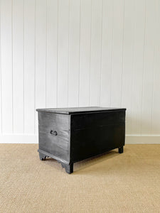 An Ebonized English Pine Blanket Box or Toy Box Early 19th Century