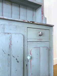 An Antique Pale Blue Welsh Kitchen Dresser or Hutch