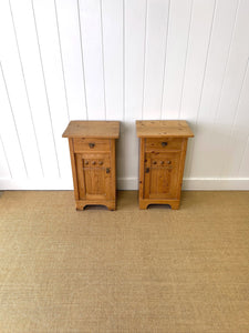 A Charming Pair of Pine Nightstands