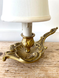 French Gilded Bronze Bedside Lamp c1890