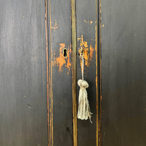 A Handsome English 19th Century Ebonized Pine Housekeeper's Cupboard