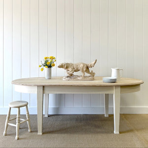 An Antique English Oak Oval 7ft Dining Table