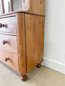 A 19th Century English Pine Bookcase Cabinet or Hutch