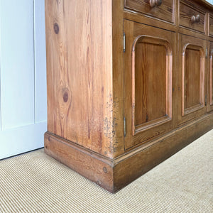 A 19th Century English Pine Bookcase Cabinet or Hutch with Arched Doors