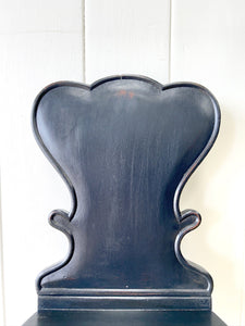 An Antique English Ebonized 19th Century Hall Chair