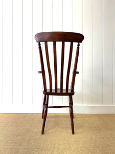 A 19th Century High Back English Country Elm & Beech Armchair Windsor