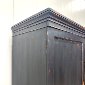 A Handsome English 19th Century Ebonized Pine Housekeeper's Cupboard