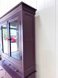 A 19th Century English Pine Bookcase in Eggplant Purple