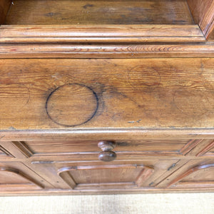 A 19th Century English Pine Bookcase Cabinet or Hutch with Arched Doors