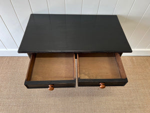 Antique English Country Ebonized Desk or Console Table c1890
