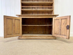 A 19th Century English Pine Bookcase Cupboard or Hutch