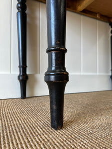 Antique English Country Ebonized Desk or Console Table c1890