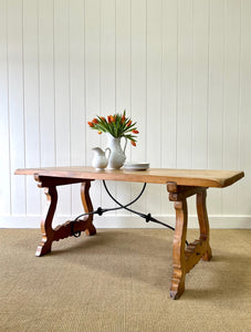 A Vintage Spanish Pine 6ft Dining Table