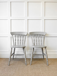 A Pair of 2 Vintage Spindle Back Chairs