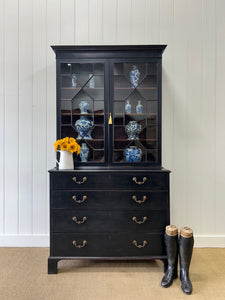 A Large and Early 19th Century Ebonized English Bookcase