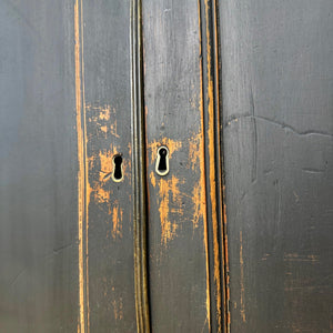 A Handsome English 19th Century Ebonized Pine Housekeeper's Cupboard