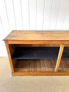A Large Rustic Antique English Pine Shop Counter c1890
