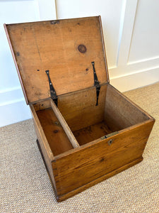 A Small Antique Pine Blanket Box c1890