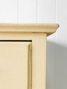 An Antique English Yellow Painted Pine Chest of Drawers Dresser c1890