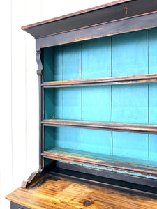 A Wonderful Large Ebonized Welsh Dresser or Cupboard