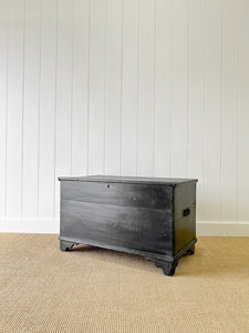 An Ebonized English Pine Blanket Box or Toy Box Early 19th Century
