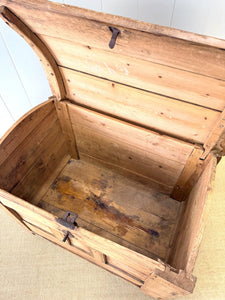 An Swedish Pine Domed Top Blanket Box or Toy Box Early 19th Century