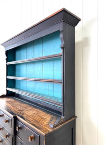 A Wonderful Large Ebonized Welsh Dresser or Cupboard