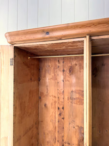 A Pine Wardrobe or Linen Press c1890