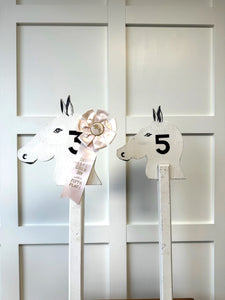 Set of 6 Wooden Horse Head Markers