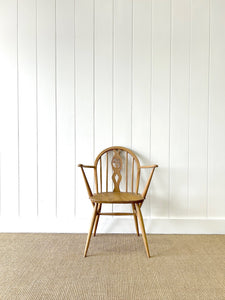 An English Country Mid-century Arm Blond Chair