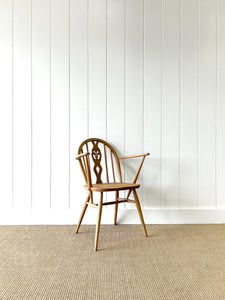 An English Country Mid-century Arm Blond Chair
