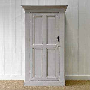 A Gray Painted Housekeepers Cupboard Cabinet