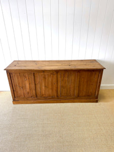 A Large Rustic Antique English Pine Shop Counter c1890