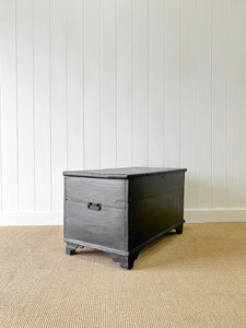 An Ebonized English Pine Blanket Box or Toy Box Early 19th Century