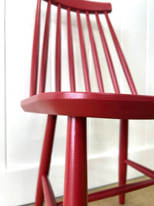 A Set of 5 Stick Back or Windsor Chairs in Red