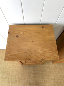 A Charming Pair of Pine Nightstands