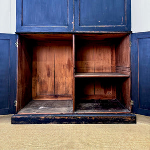 A Handsome English 19th Century Ebonized Pine Housekeeper's Cupboard