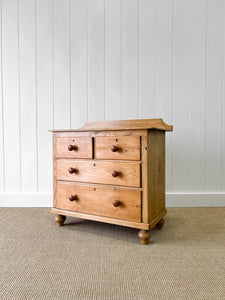 An Antique English Pine Chest of Drawers Dresser c1890 with Gallery