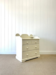 An Antique English Painted Pine Chest of Drawers Dresser c1890