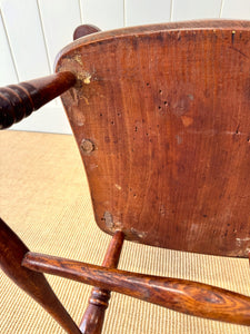 A 19th Century High Back English Country Elm & Beech Armchair Windsor